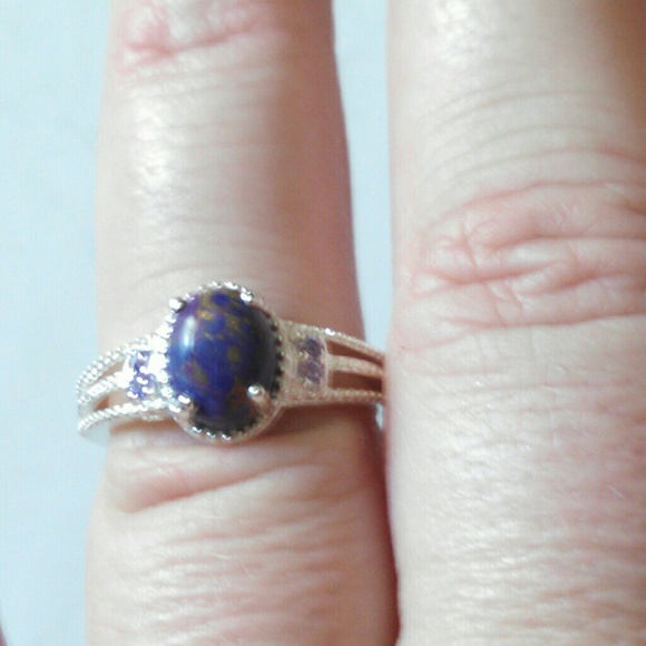 Mojave purple Turquoise Silver Split Ring - Picture 3 of 5